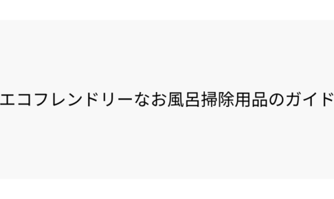 エコフレンドリーなお風呂掃除用品のガイド