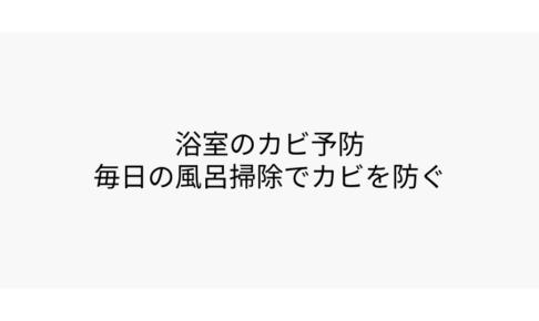 浴室のカビ予防 毎日の風呂掃除でカビを防ぐ