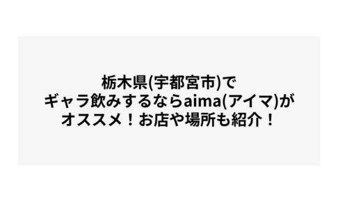 栃木県(宇都宮市)でギャラ飲みするならaima(アイマ)がオススメ！お店や場所も紹介！